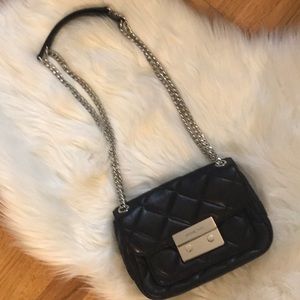 Michael Kors Black leather quilted bag